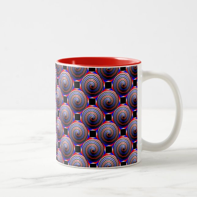 Spiral Cone by Kenneth Yoncich Two-Tone Coffee Mug (Right)
