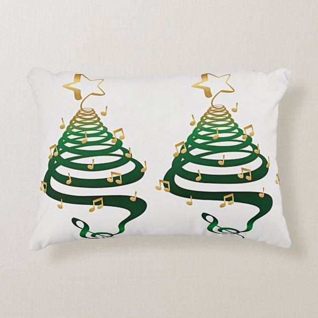 **SPIRAL COOL CHRISTMAS TREES** CHRISTMAS** ACCENT PILLOW (Front)