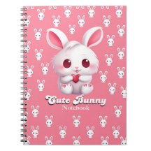 Spiral Cute Bunny Notebook