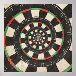 Spiral Dart Board Droste Effect Poster