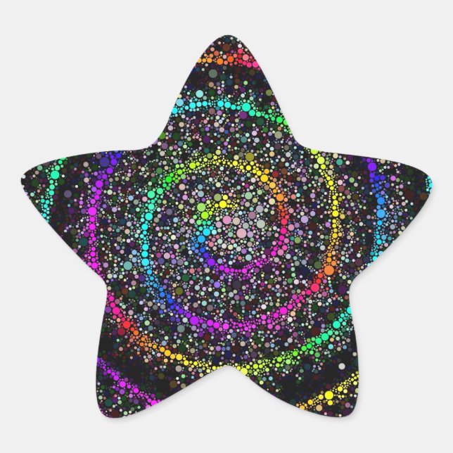 Spiral Dots Star Sticker (Front)