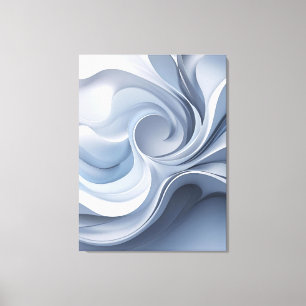 Spiral Elegance – Abstract Vortex Art in Soft Blue Canvas Print