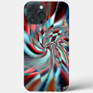 Spiral emerging from an slanted square, soft shiny iPhone 13 pro max case