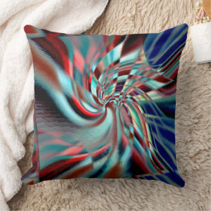 Spiral emerging from an slanted square, soft shiny throw pillow