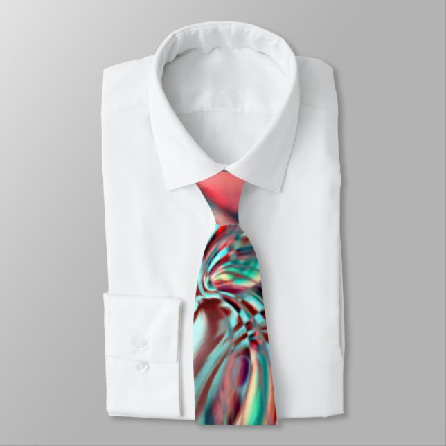 Spiral emerging from an slanted square, soft shiny tie (Tied)
