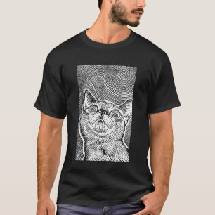 Spiral Eyes Cat Vaporwave EDM Rave Festival House  T-Shirt