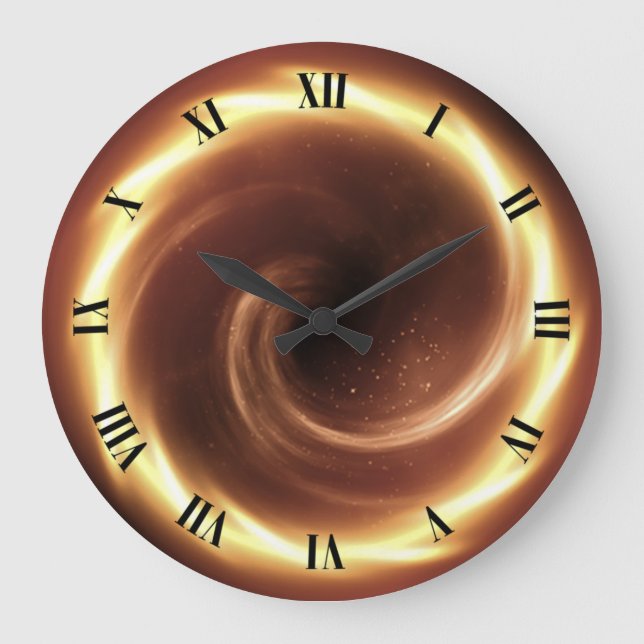Spiral Fire Vortex ~ Time Portal ~Time Machine ~   Large Clock (Front)