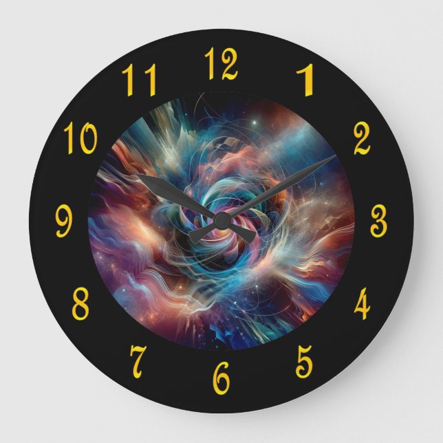 Spiral Fire Vortex ~ Time Portal ~Time Machine ~  Large Clock (Front)