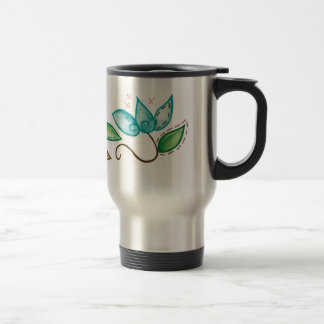 Spiral Floral Embroidery Design Travel Mug