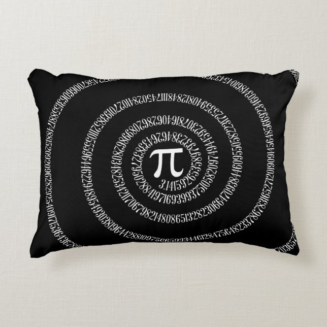 Spiral for Pi Numbers on Black Accent Pillow (Front)