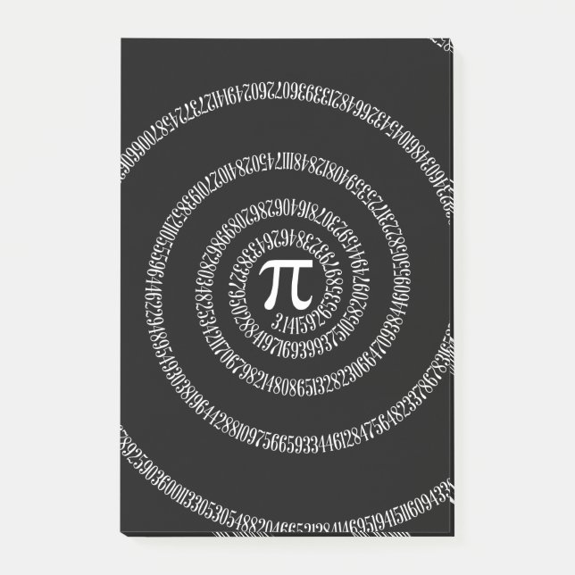 Spiral for Pi Numbers on Black Post-it Notes (Front)