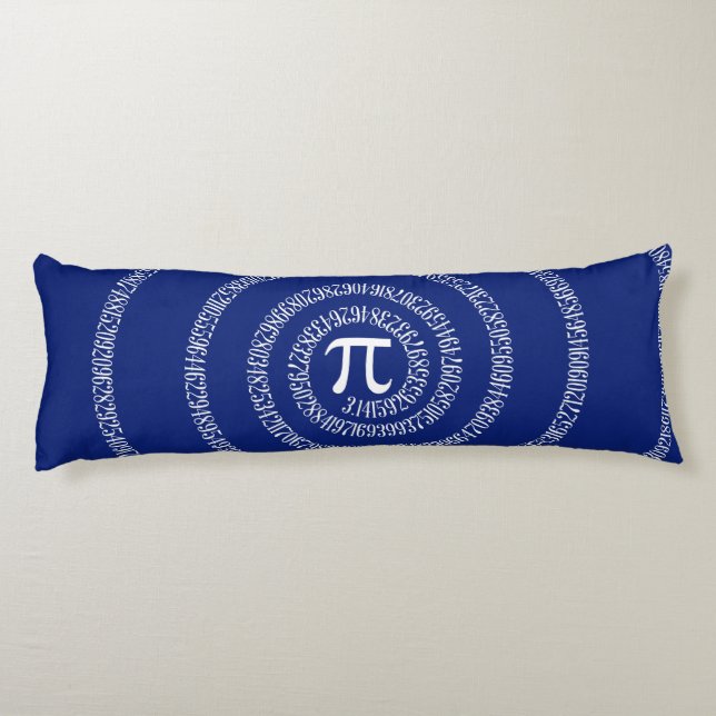 Spiral for Pi Numbers on Navy Blue Decor Body Pillow (Back)