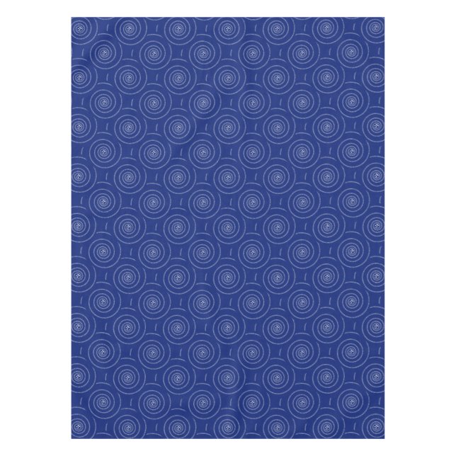 Spiral for Pi Numbers on Navy Blue Decor Tablecloth (Front)