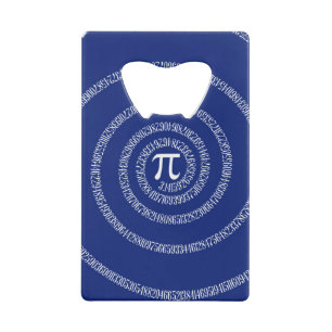 Spiral for Pi Numbers on Navy Blue Decor Wallet Bottle Opener