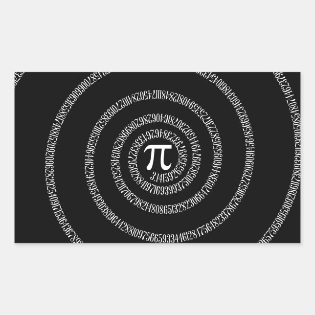 Spiral for Pi on Black Decor Sticker (Front)
