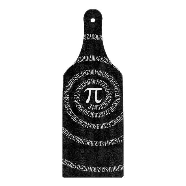 Spiral for Pi on Black Style Cutting Board (Front)