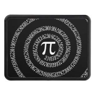 Spiral for Pi on Black Style Trailer Hitch Cover