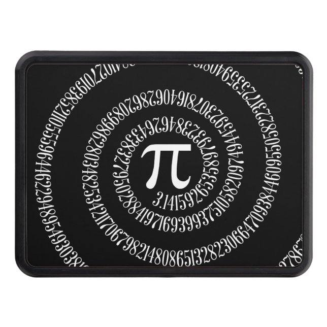 Spiral for Pi on Black Style Trailer Hitch Cover (Front)