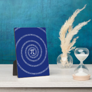 Spiral for Pi on Navy Blue Decor Plaque