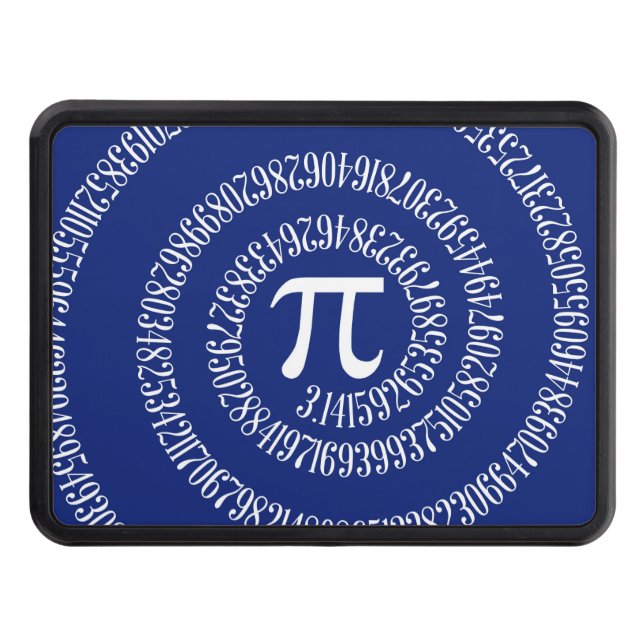 Spiral for Pi on Navy Blue Decor Trailer Hitch Cover (Front)