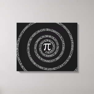 Spiral for Pi on Solid Black Canvas Print