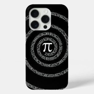 Spiral for Pi on Solid Black iPhone 15 Pro Case