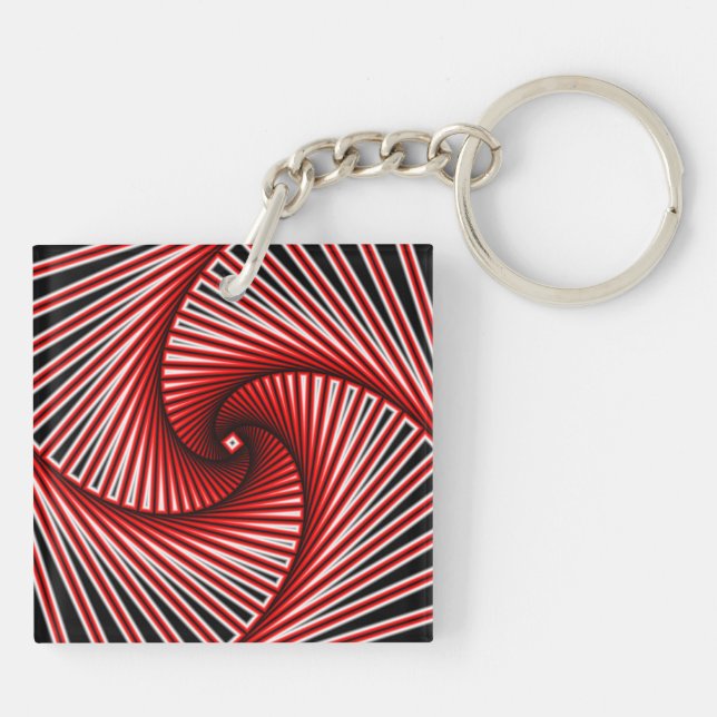 Spiral fractal pattern keychain (Back)