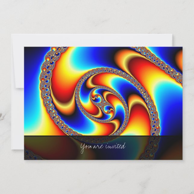 Spiral Galaxy - Fractal Art Invitation (Front)