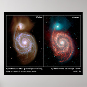 Spiral Galaxy M51 Whirlpool Galaxy Poster/Print Poster