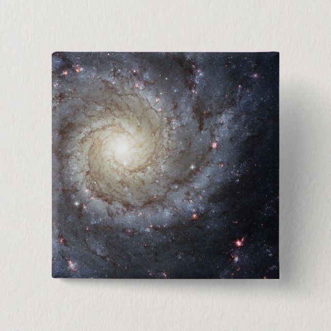 Spiral galaxy M74 2 Inch Square Button (Front)