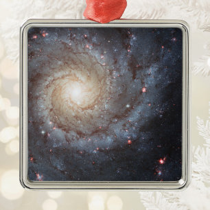 Spiral Galaxy M74 Space Photo Metal Ornament