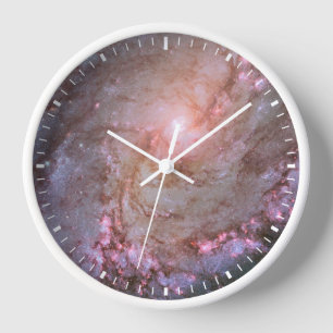 Spiral Galaxy M83, Ablaze With Star Formation. Clock