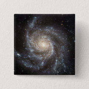 Spiral galaxy Messier 101 2 Inch Square Button