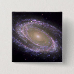 Spiral galaxy Messier 81 2 Inch Square Button