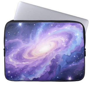 Spiral Galaxy Nebula Purple Cosmic Swirl Laptop Sleeve