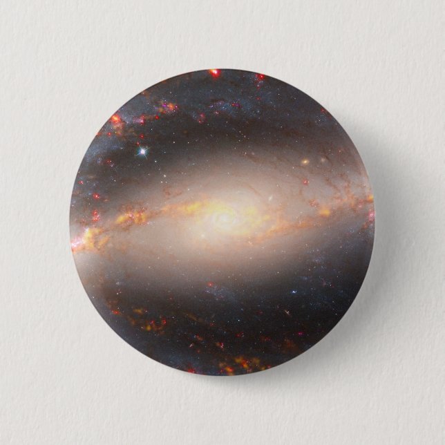 Spiral Galaxy Ngc 1300. 2 Inch Round Button (Front)