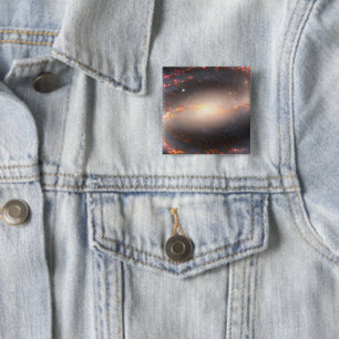 Spiral Galaxy Ngc 1300. 2 Inch Square Button
