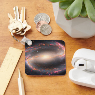 Spiral Galaxy Ngc 1300. Keychain