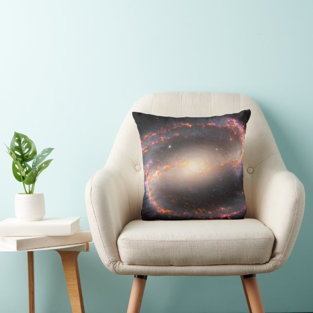 Spiral Galaxy Ngc 1300. Throw Pillow (Chair)