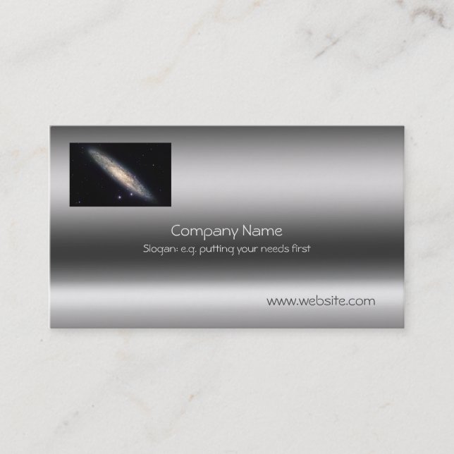 Spiral Galaxy - NGC 253 Metallic-look template Business Card (Front)