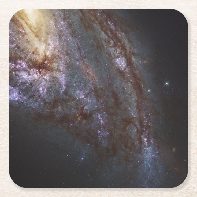 Spiral Galaxy Ngc 3627. Square Paper Coaster (Front)