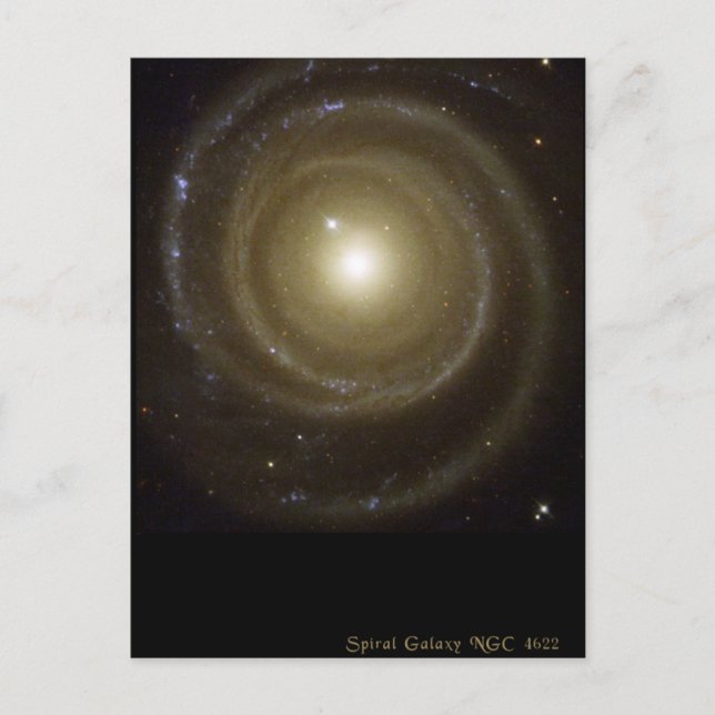 Spiral Galaxy NGC 4622 Spins Backward Postcard (Front)