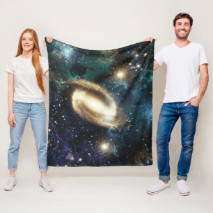 Spiral Galaxy Planet Nebula Hubble Telescope Photo Fleece Blanket