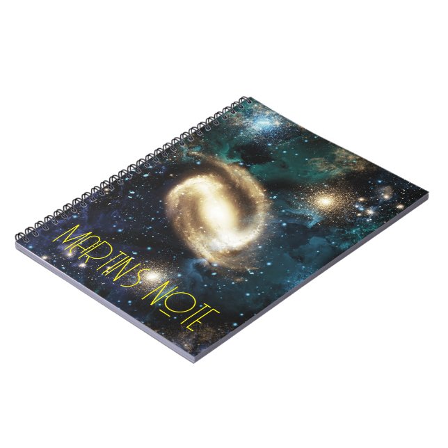 Spiral Galaxy Planet Nebula Hubble Telescope Photo Notebook (Left Side)
