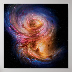 Spiral Galaxy SMM J2135-0102 Artist Impression Poster