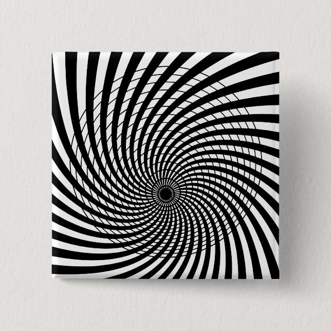 SPIRAL GEOMETRIC OP ART Button (Front)