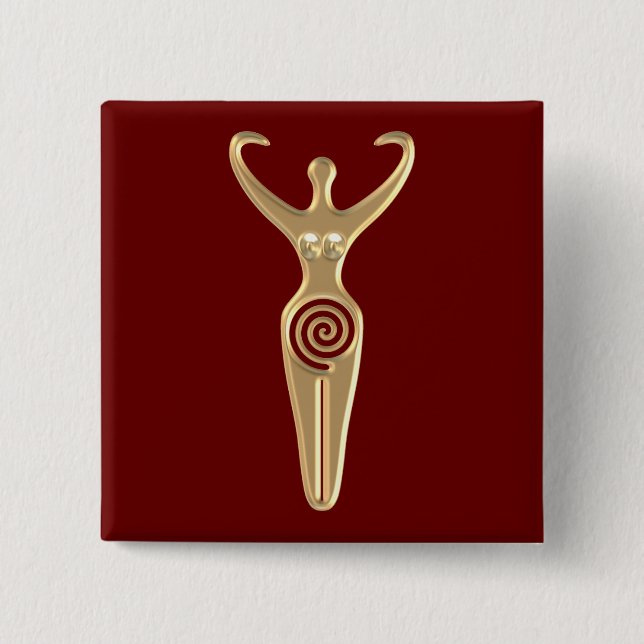Spiral Goddess 2 Inch Square Button (Front)