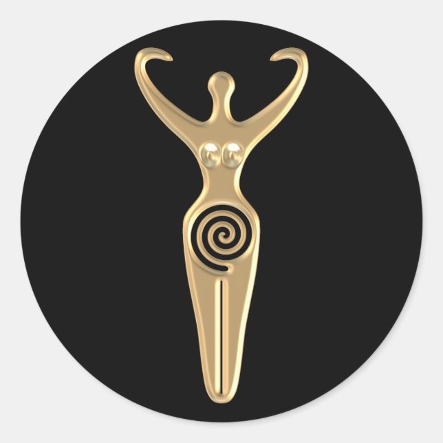 Spiral Goddess Classic Round Sticker (Front)
