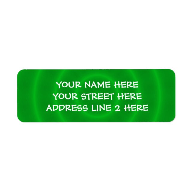 Spiral Green Address Labels (Front)