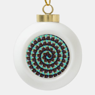 Spiral Guinea Pig Pattern, Ceramic Ball Christmas Ornament
